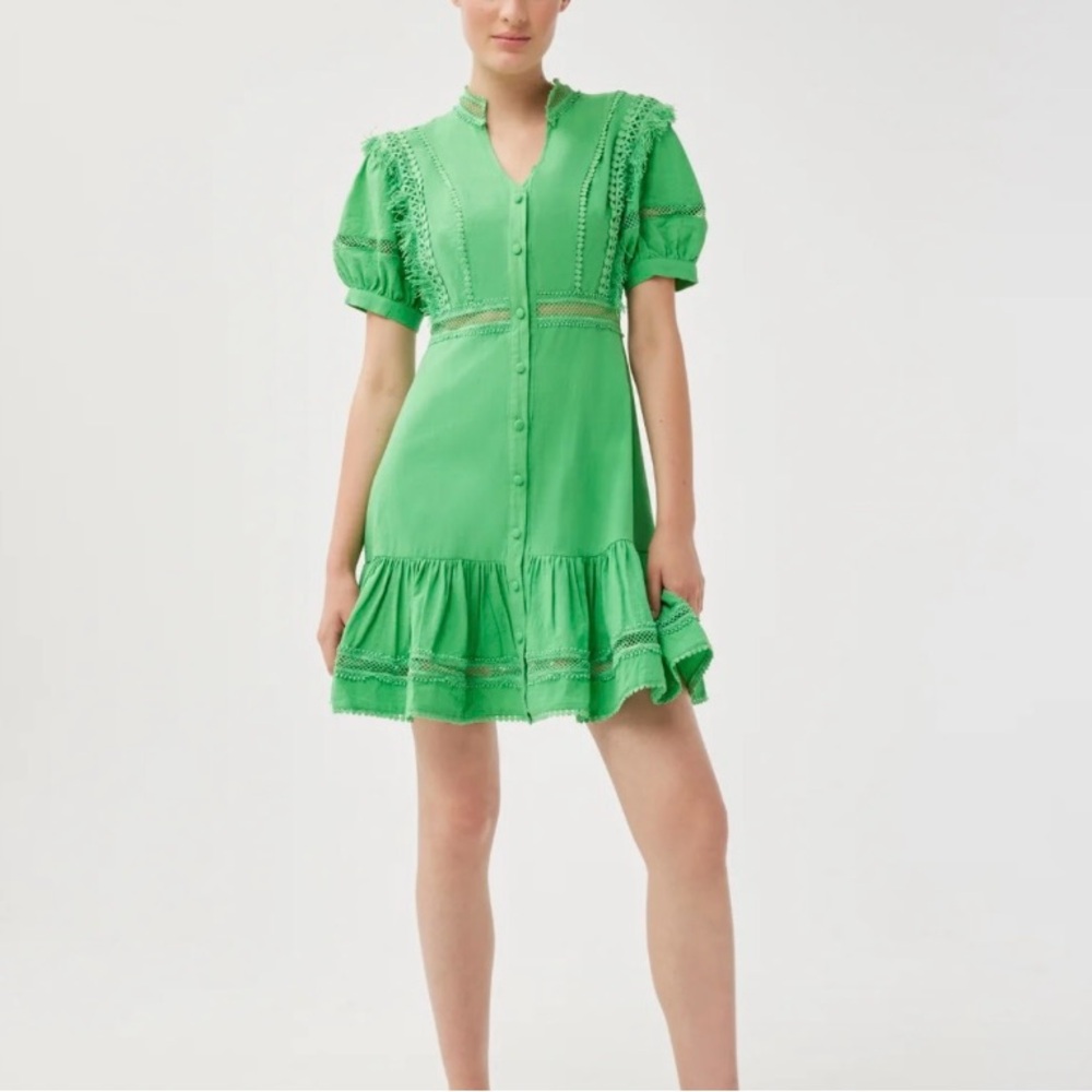 Green Ruffled Dress - Picture 2 of 10
